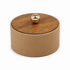 CAPPUCCINO REXENE LAMINATE ROUND BOX