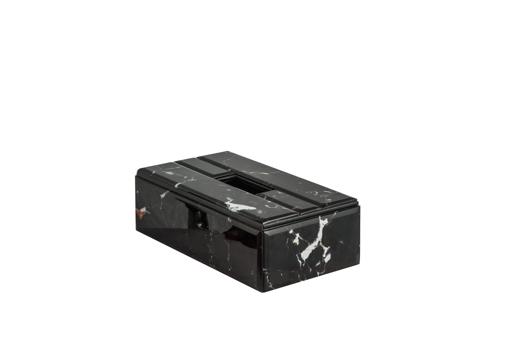 BLACK MARBLE TISSUE BOX