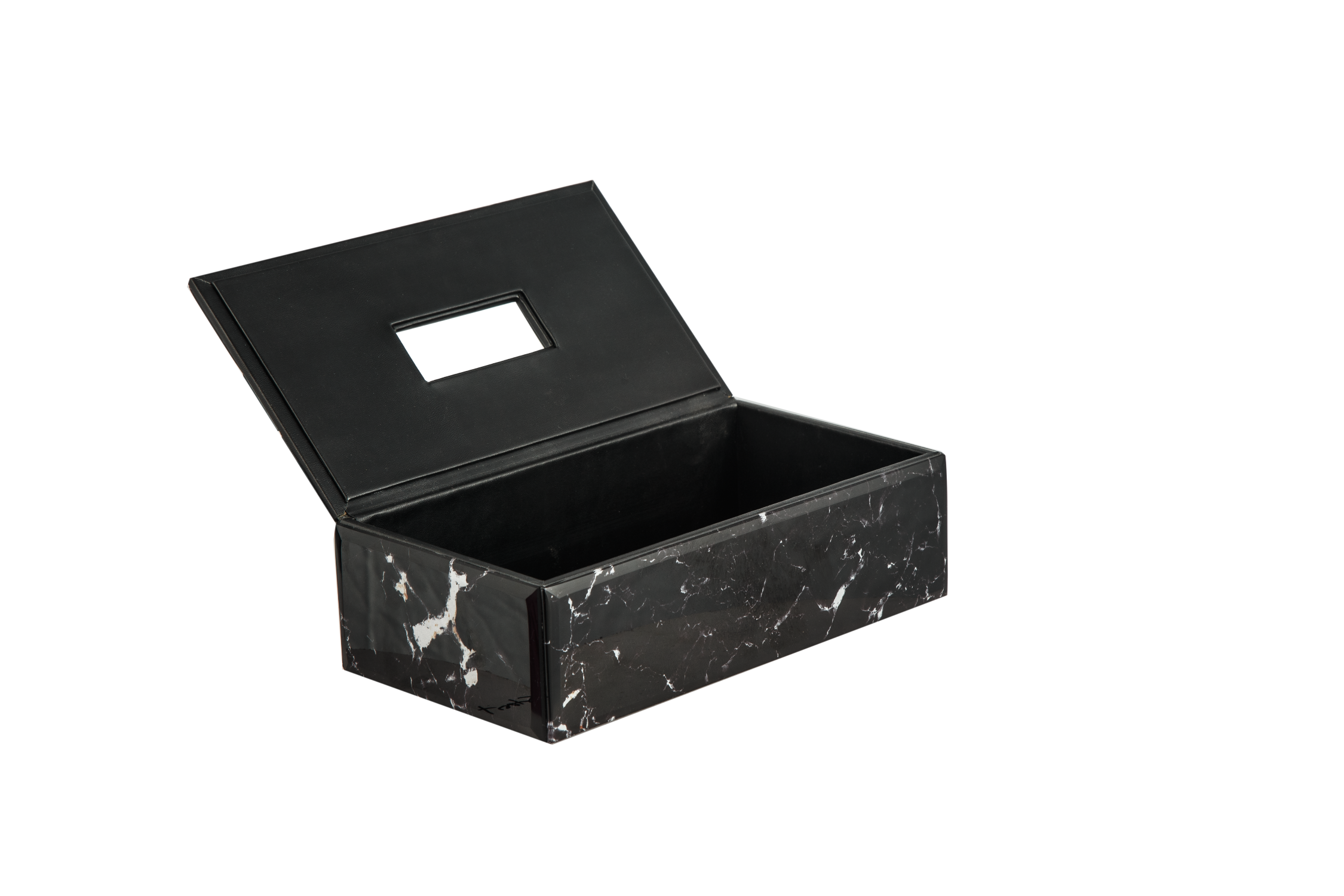 BLACK MARBLE TISSUE BOX