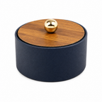 BLUE REXENE LAMINATE ROUND BOX