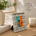 BLUE-IVORY FABRIC PHOTO FRAME 5X7