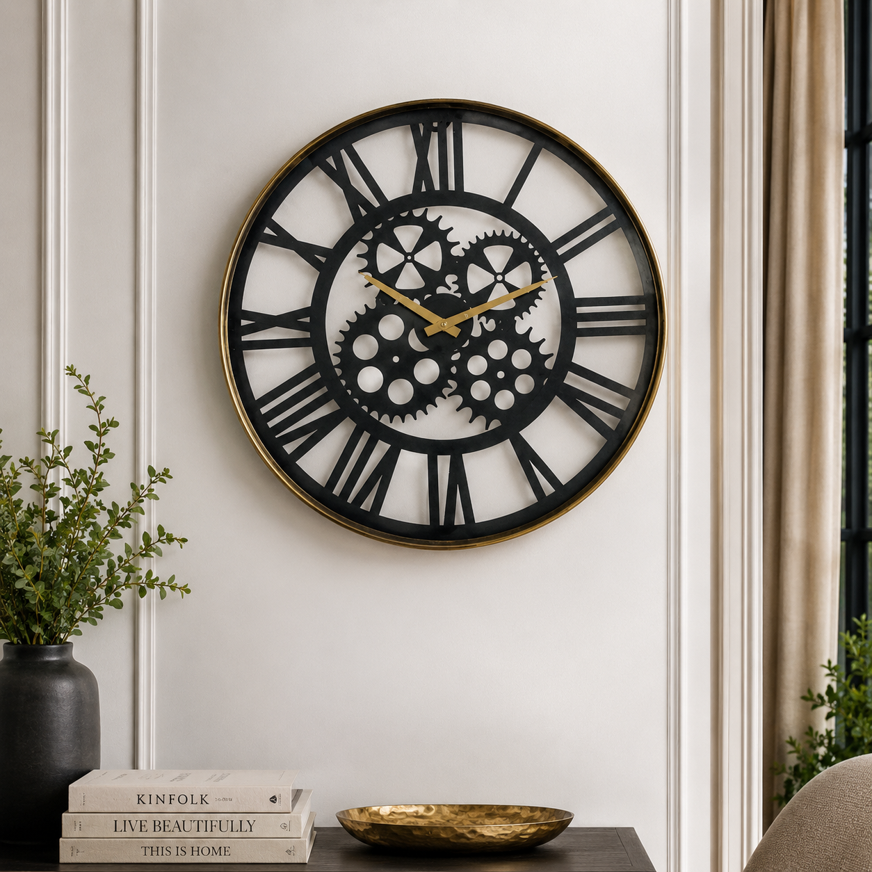 ROUND WALL CLOCK W/ ROMAN NUMBERS LARGE