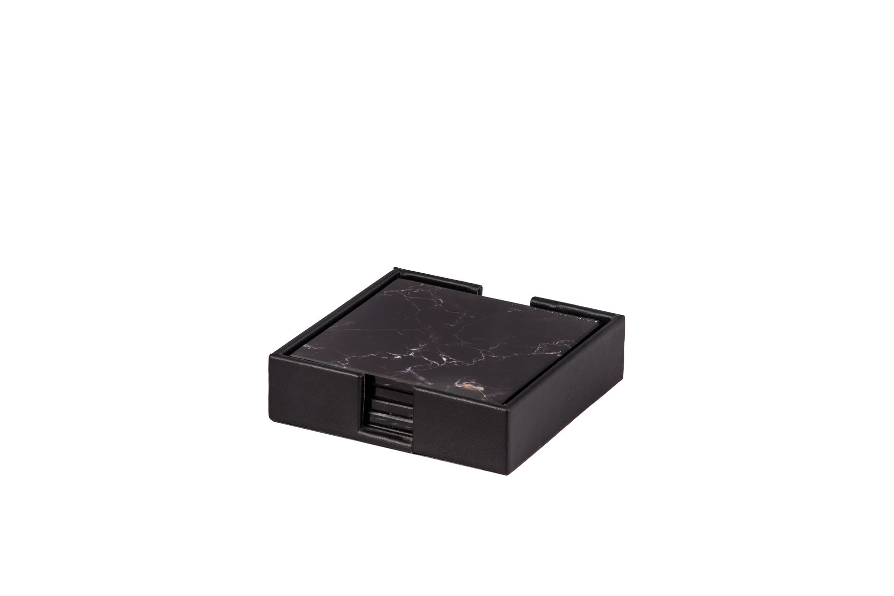 BLACK MARBEL COASTER S/4 BLK