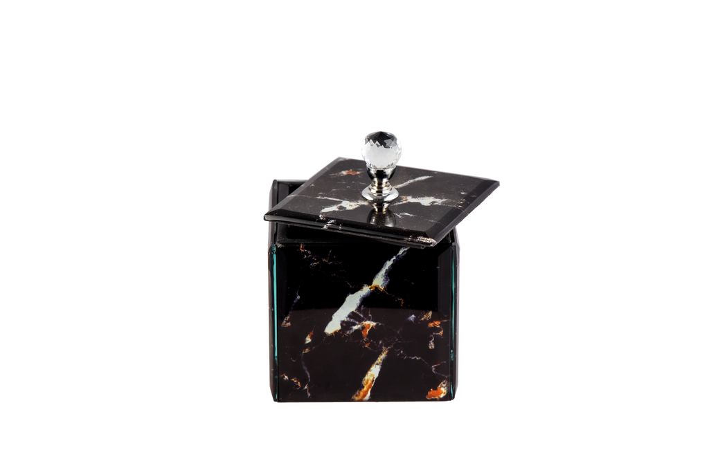 BLACK MARBLE COTTON BOX