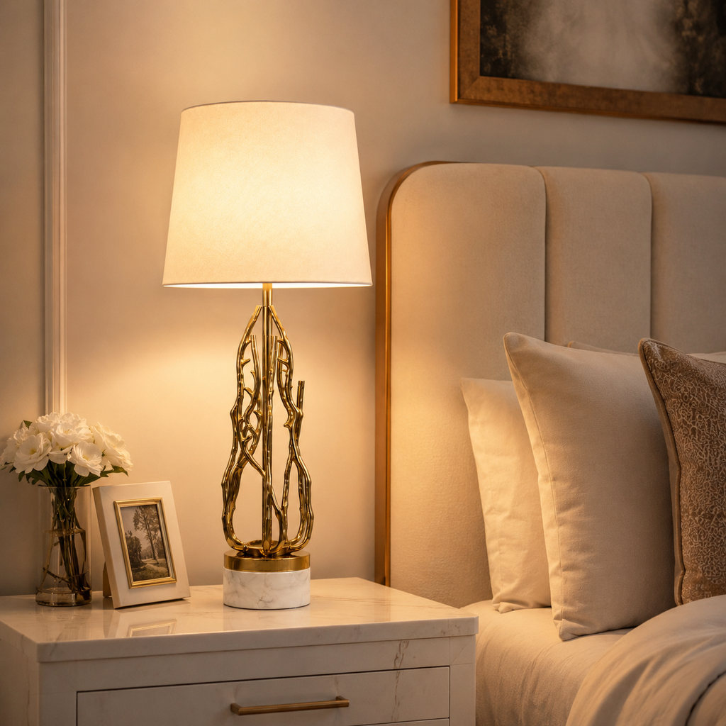 TWIG TABLE LAMP W/ ROUND TAPERED SHADE