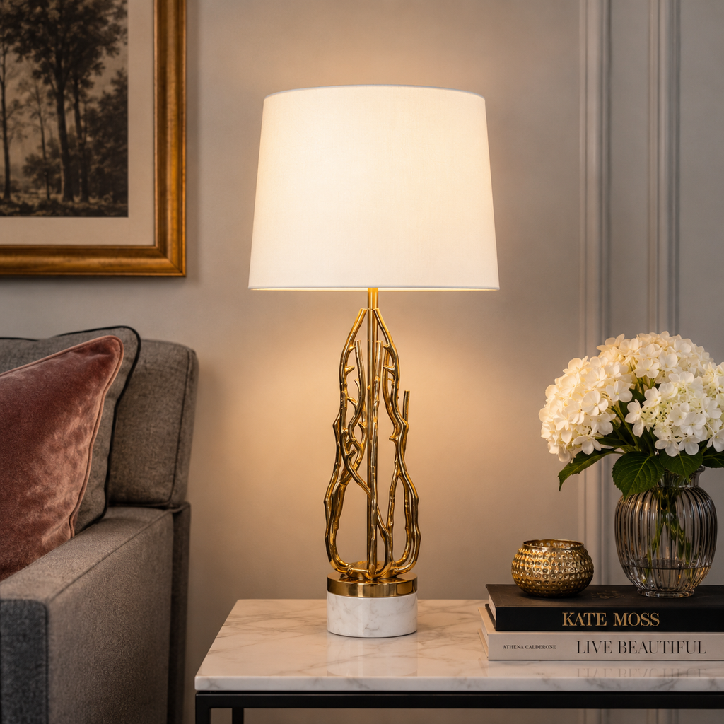 TWIG TABLE LAMP W/ ROUND TAPERED SHADE