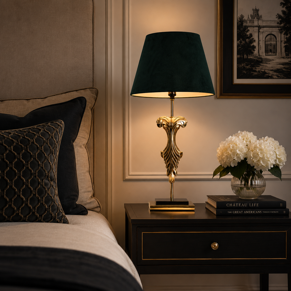 TABLE LAMP W/ ROUND TAPERED SHADE