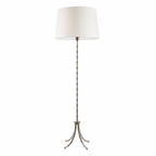 FLOOR LAMP W/ OFF-WHITE ROUND SHADE
