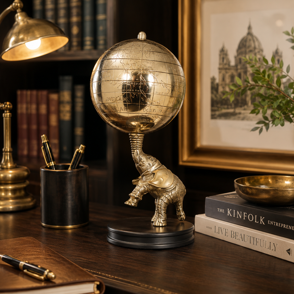 GLOBE ON ELEPHANT SMALL