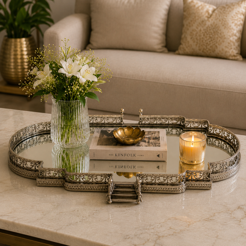 OVAL MIRROR TRAY LARGE