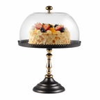 CAKE PLATE W/ CLEAR GLASS DOME LARGE