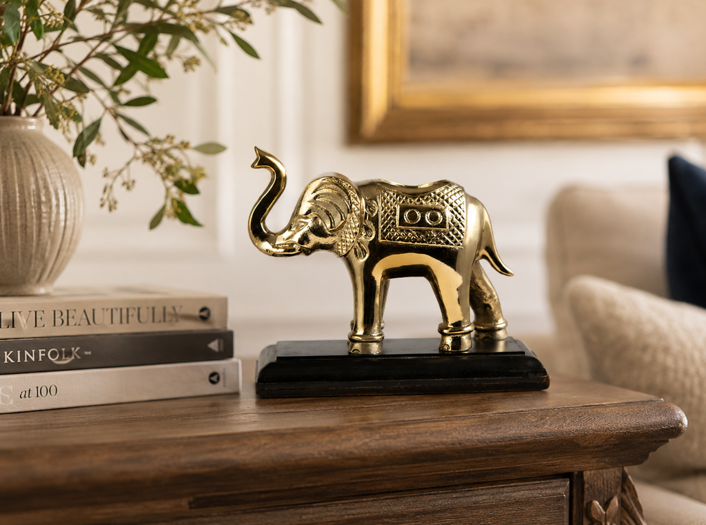 ELEPHANT T-LIGHT HOLDER W/ RECT BASE