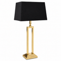 GOLD TABLE LAMP WITH BLACK SHADE
