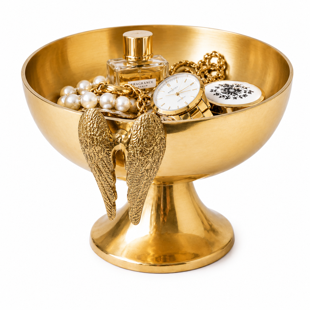 ROUND BOWL W/ ANGEL WINGS