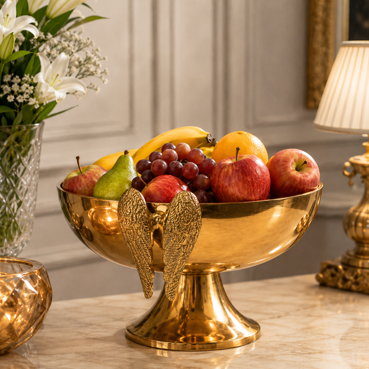 ROUND BOWL W/ ANGEL WINGS