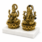 LAKSHMI GANESH ON WHITE MARBLE BASE
