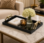 BLACK GLASS-REX LEOPARD TRAY