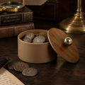 CAPPUCCINO REXENE LAMINATE ROUND BOX