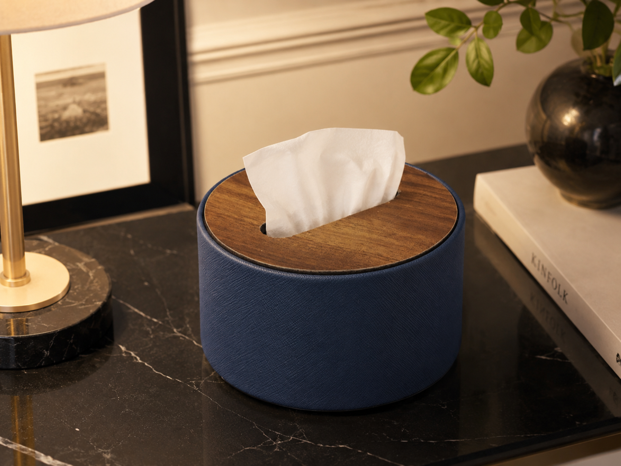 BLUE REXENE LAMINATE TISSUE BOX