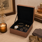 TAN BROWN FAUX LEATHER BOX