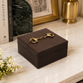 DARK BROWN FAUX LEATHER BOX