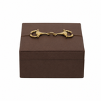 DARK BROWN FAUX LEATHER BOX