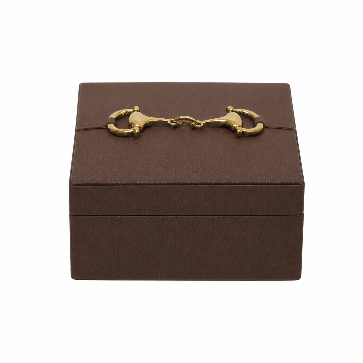 DARK BROWN FAUX LEATHER BOX