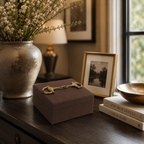 DARK BROWN FAUX LEATHER BOX