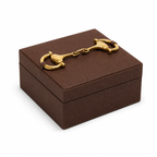 DARK BROWN FAUX LEATHER BOX