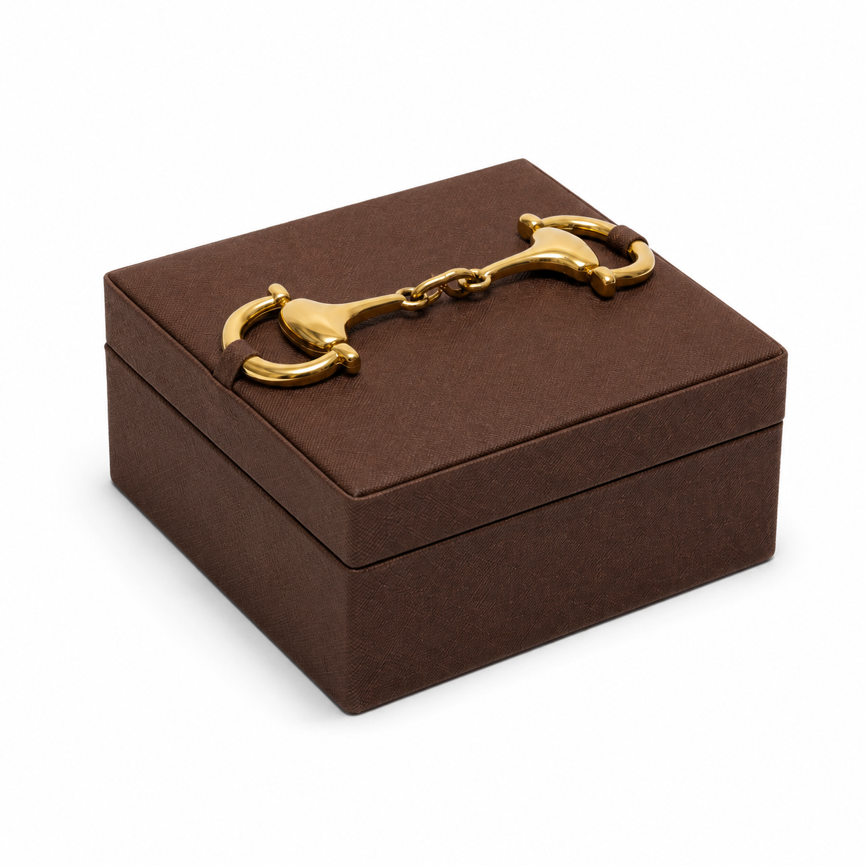 DARK BROWN FAUX LEATHER BOX