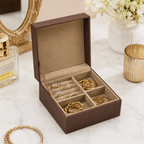 DARK BROWN FAUX LEATHER BOX