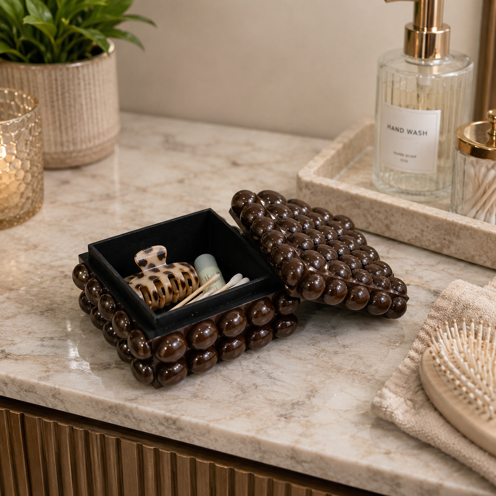 DARK BROWN RESIN BUBBLES BOX