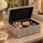 LT. BROWN FAUX LEATHER BOX