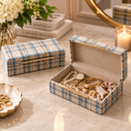 BLUE-IVORY FABRIC BOX