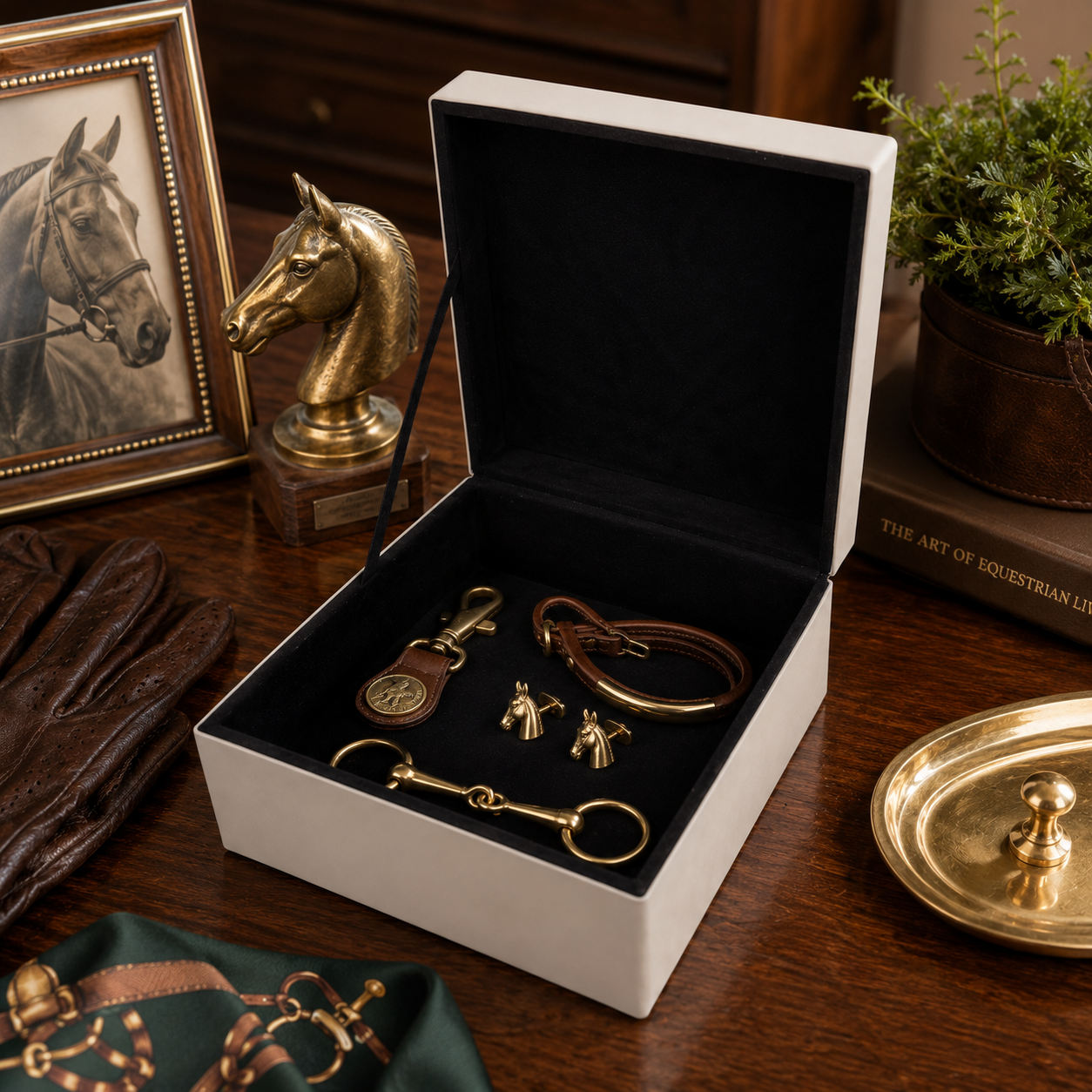 IVORY FAUX LEATHER BOX