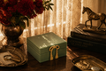 OLIVE GREEN GLASS BOX