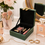 OLIVE GREEN GLASS BOX