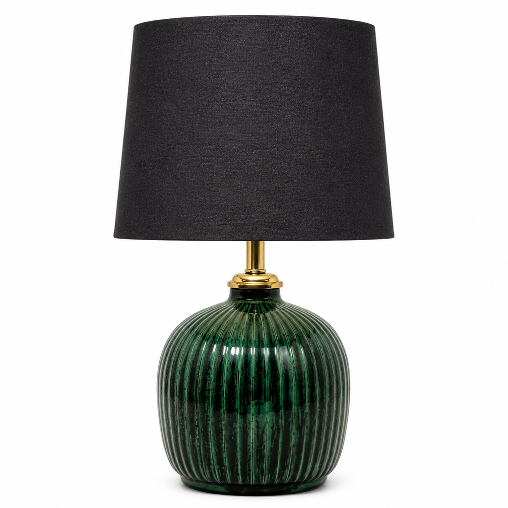 GREEN RIBBED LAMP