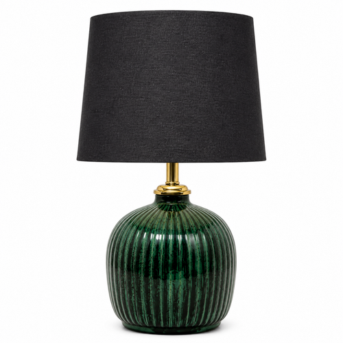 GREEN RIBBED LAMP