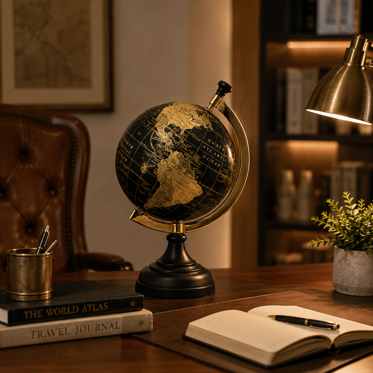 GOLD & BLACK GLOBE