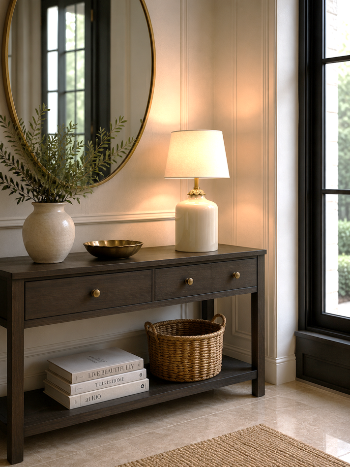 IVORY & GOLD LAMP