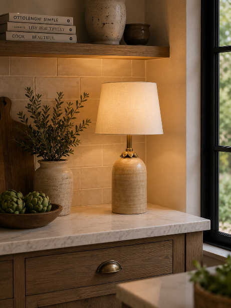 BEIGE & GOLD LAMP