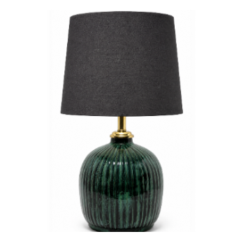 GREEN RIBBED LAMP