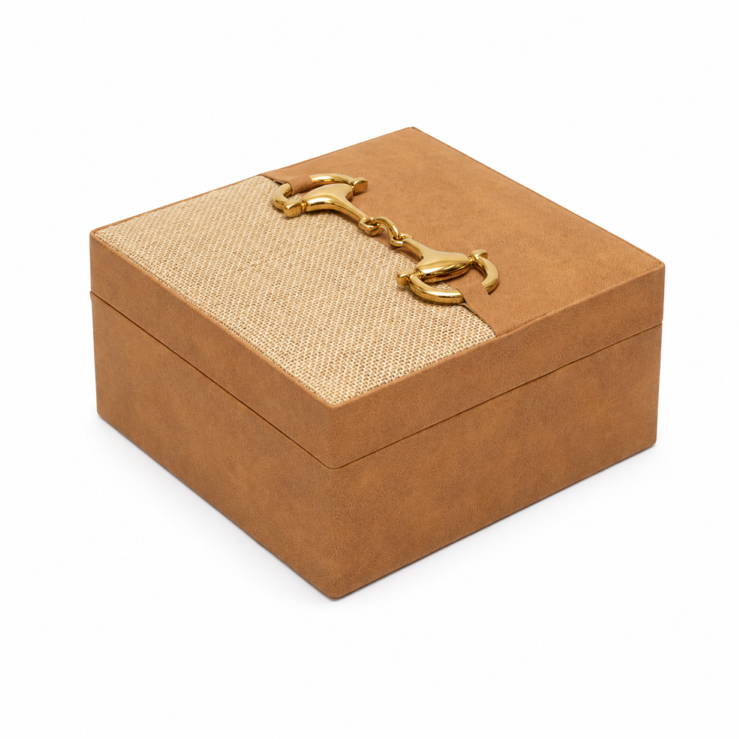 TAN BROWN REXENE HORSEBIT BOX