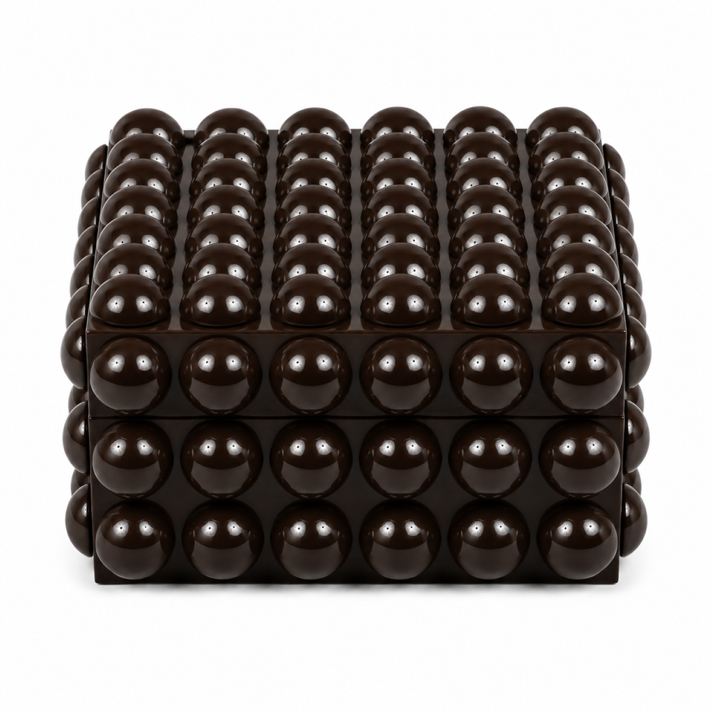 DARK BROWN RESIN BUBBLES BOX